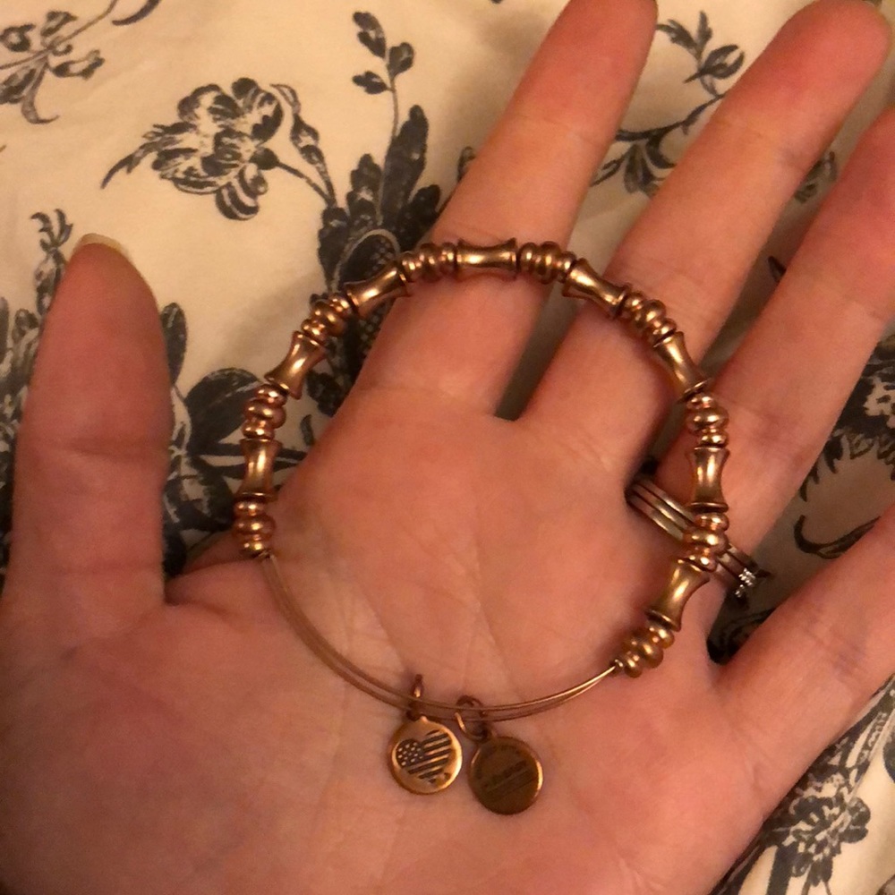 Alex and Ani rose gold bracelet.